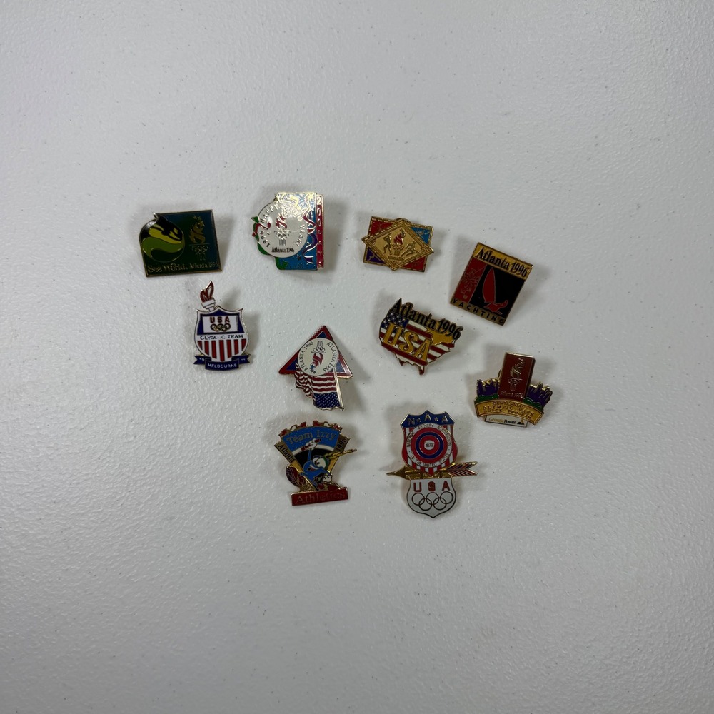 Vintage Atlanta 1996 Olympic Games Enamel Pin Lot Unisex OS Multi Excellent 10pc